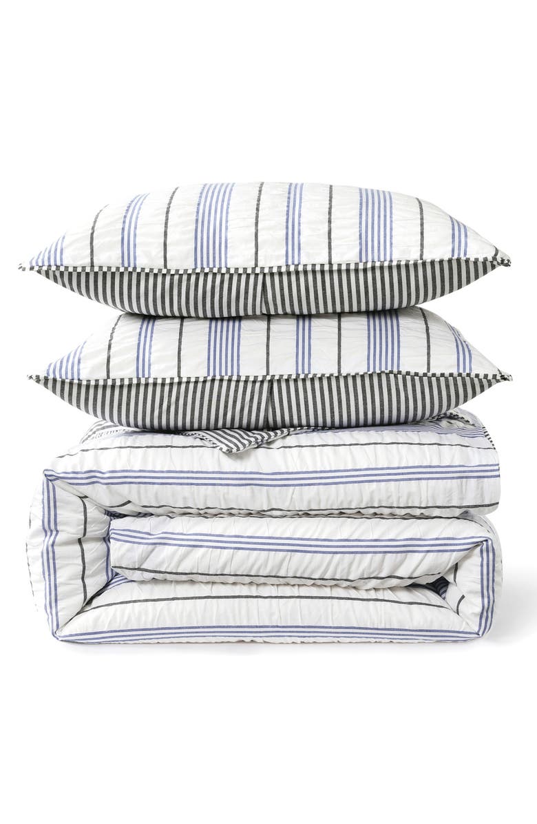 DKNY Seersucker Stripe Comforter & Sham Set, Main, color,