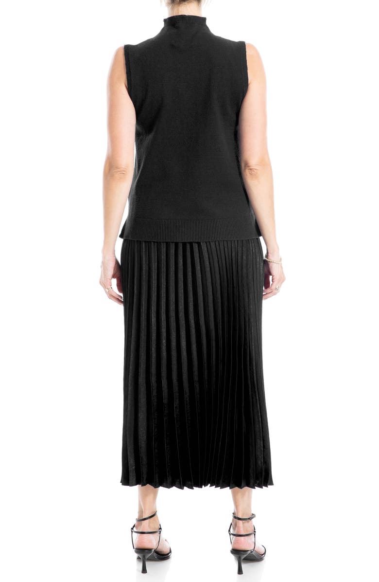 MAX STUDIO Mock Neck Sleeveless Sweater & Pleated Skirt Set, Alternate, color,