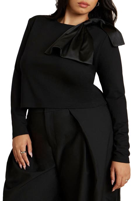 Strong Shoulder Top With Bow (Plus Available)