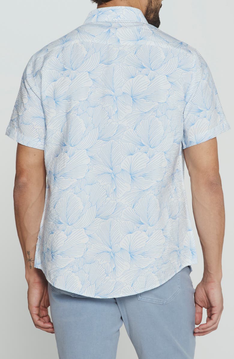 7 Diamonds Linden Floral Short Sleeve Button-Up Shirt, Alternate, color, Light Blue