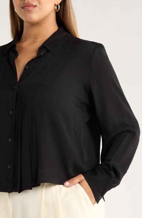 Nordstrom Tux Pleated Button-up Shirt In Black
