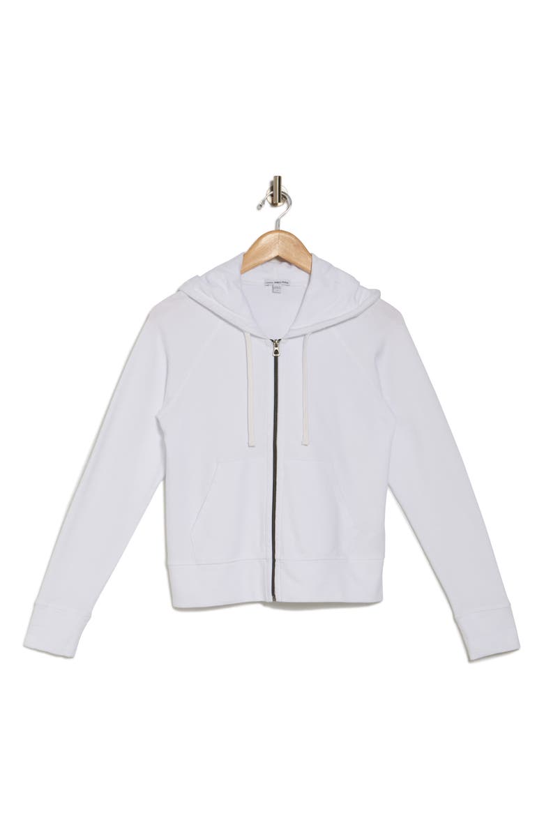 James Perse French Terry Crop Zip Hoodie, Alternate, color, White