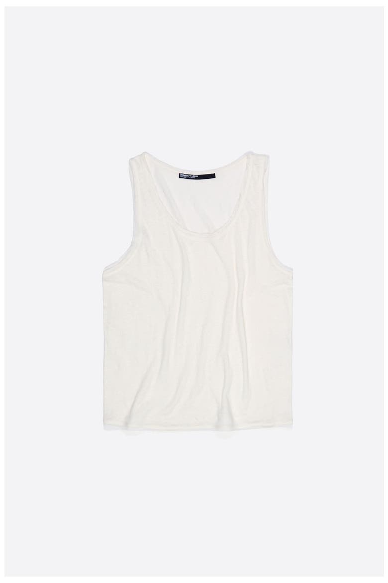 Washed Linen Vest Top, Alternate, color, IVORY