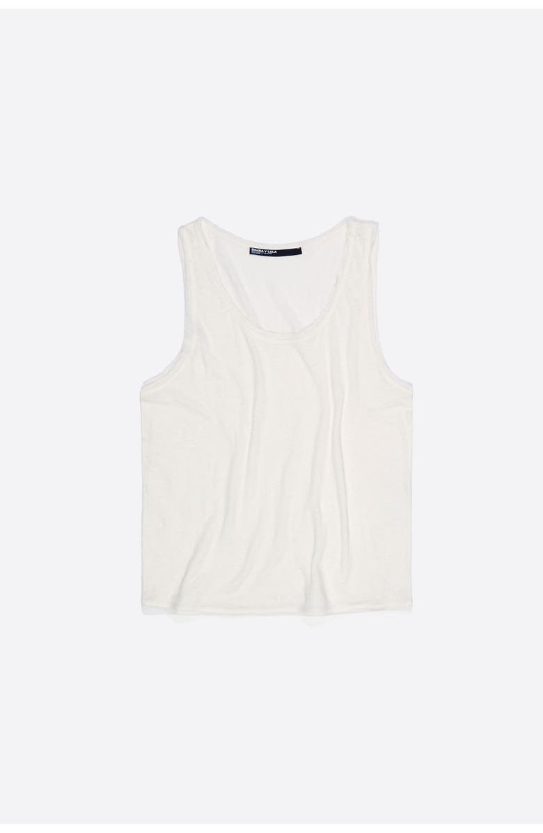 Bimba y Lola Washed Linen Vest Top, Alternate, color, Ivory
