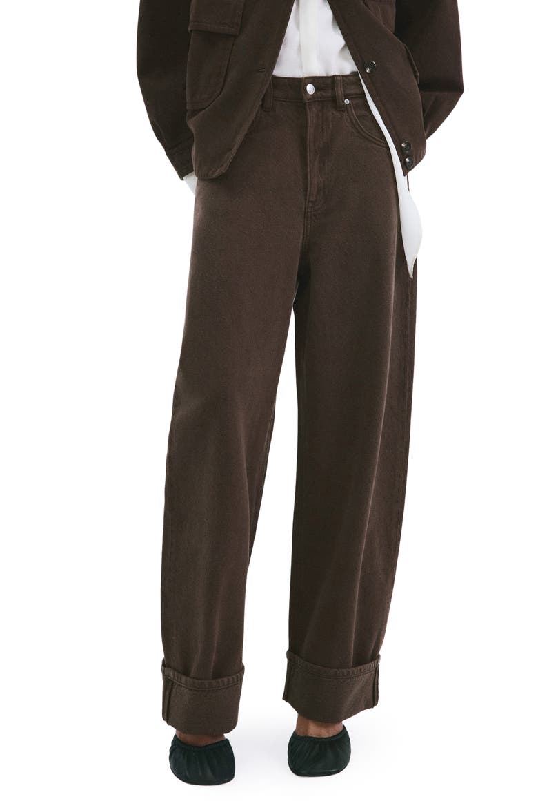 Cuffed Balloon Jeans, Main, color, CHOCOLATE