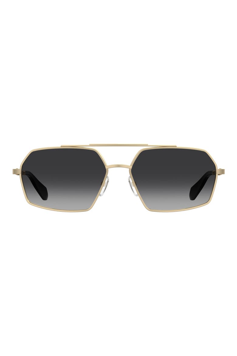 60mm Square Sunglasses, Main, color, ROSE GOLD/ DARK GREY SF