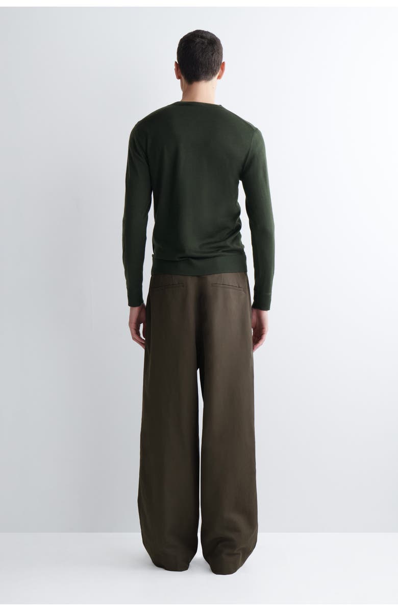 COS Linen-Blend Relaxed-Fit Wide-Leg Pants, Alternate, color, Dark Brown