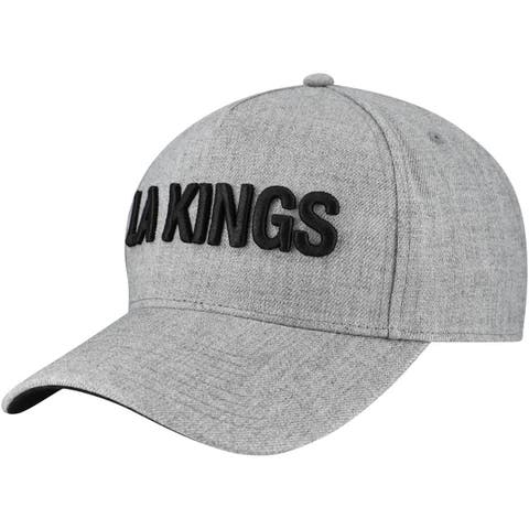 Men's Fanatics Heather Gray Los Angeles Kings Elements A-Frame Leather Strapback Hat