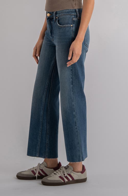 Kut From The Kloth Kelsey Fab Ab Raw Hem Ankle Flare Jeans In Blue