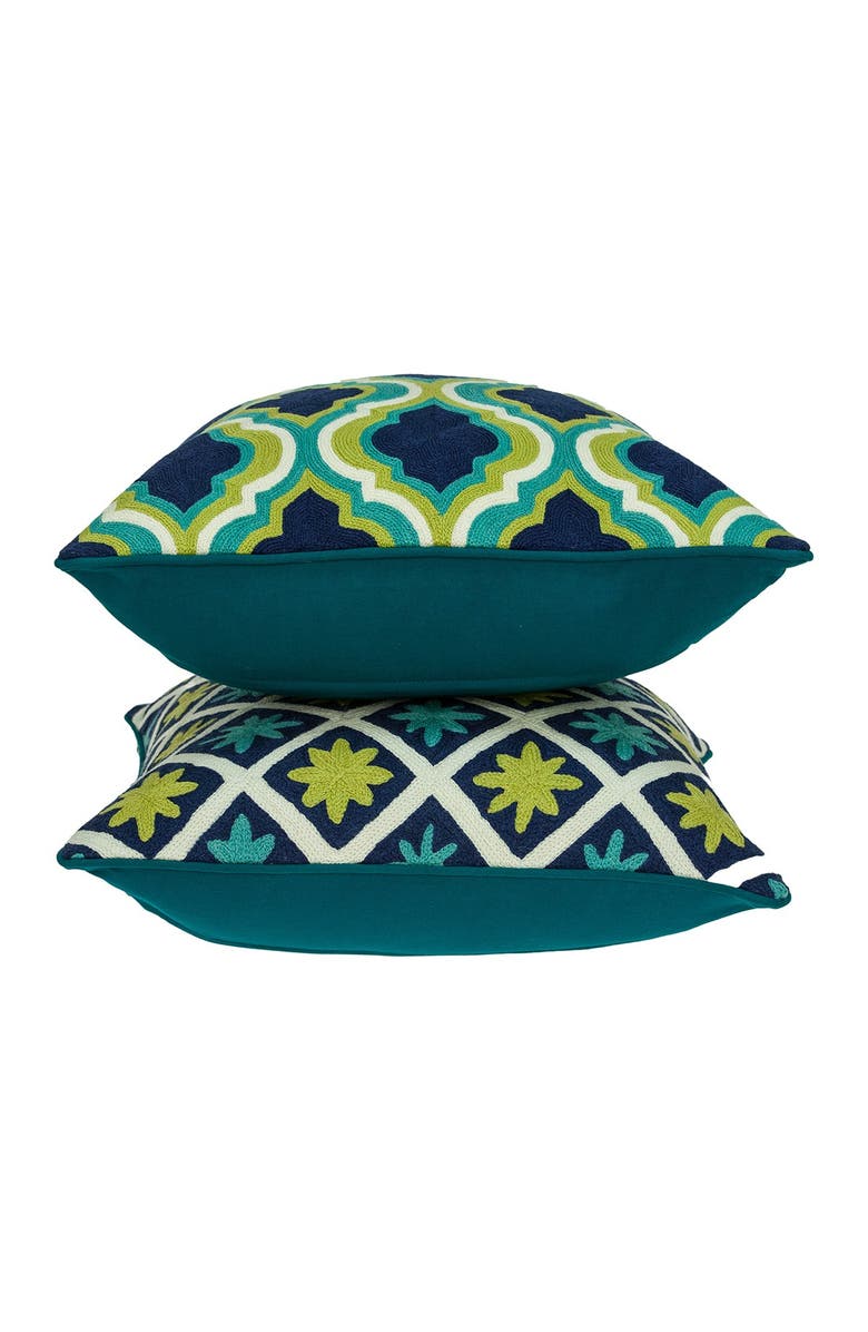 PARKLAND COLLECTION Handmade Muja Traditional Pillow - 20" x 20" - Multi, Alternate, color, Multicolor