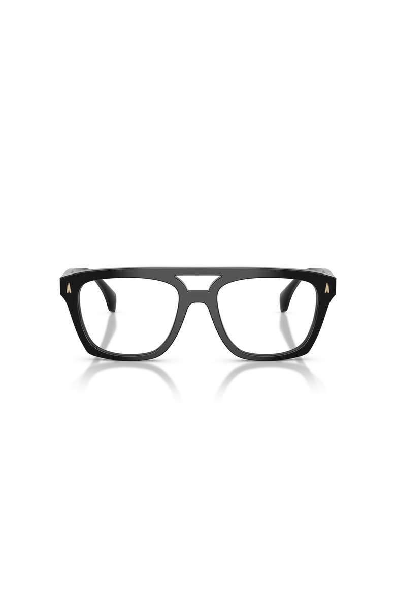 Moncler 53mm Rectangle optical glasses, Alternate, color, Black