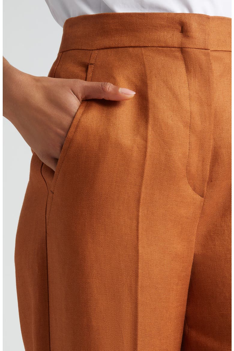 Hangar Linen Twill Wide Leg Pants, Alternate, color, TOBACCO
