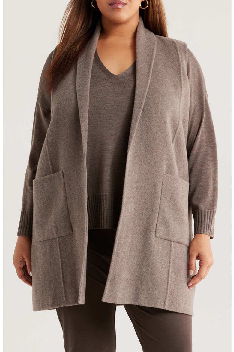 Shawl Collar Wool Vest, Main, color, TAUPE