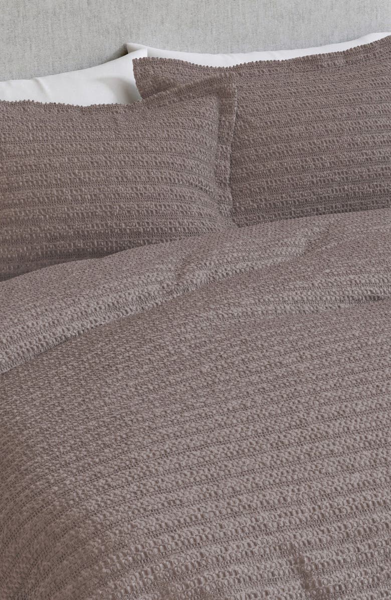 Woven & Weft Reversible Honeycomb Waffle Cotton Duvet & Sham Set, Alternate, color, Grey