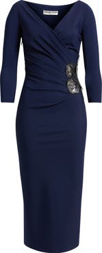 Chiara Boni La Petite Robe Onori Sequin Appliqué Knit Midi Dress