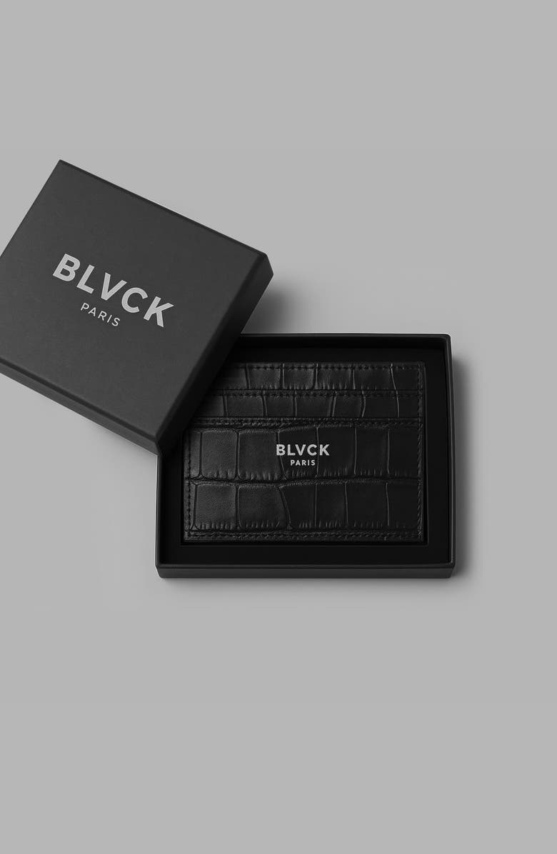 Blvck Croco Card Holder, Alternate, color, Black