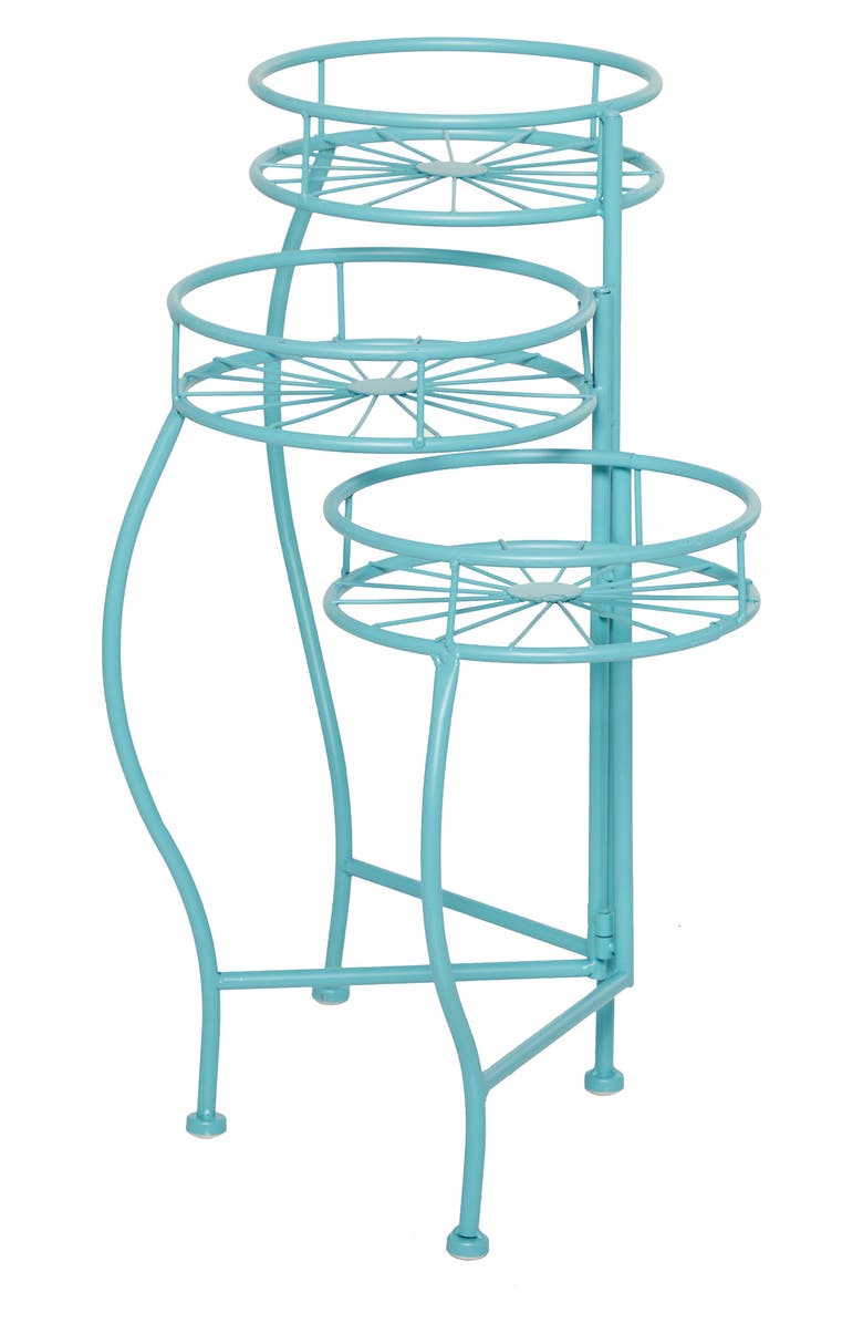 SONOMA SAGE HOME Blue Metal Indoor/Outdoor Three-Tier Starburst Plant Stand, Alternate, color, 