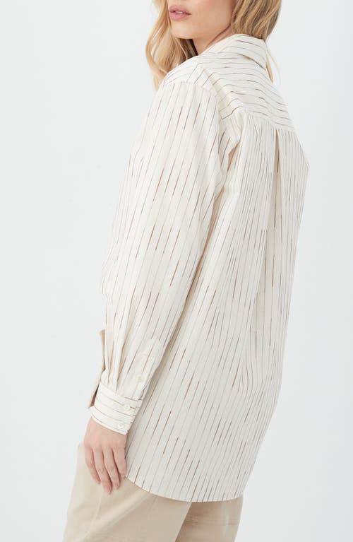 Trina Turk Litsa Silk Blend Button-up Shirt In White