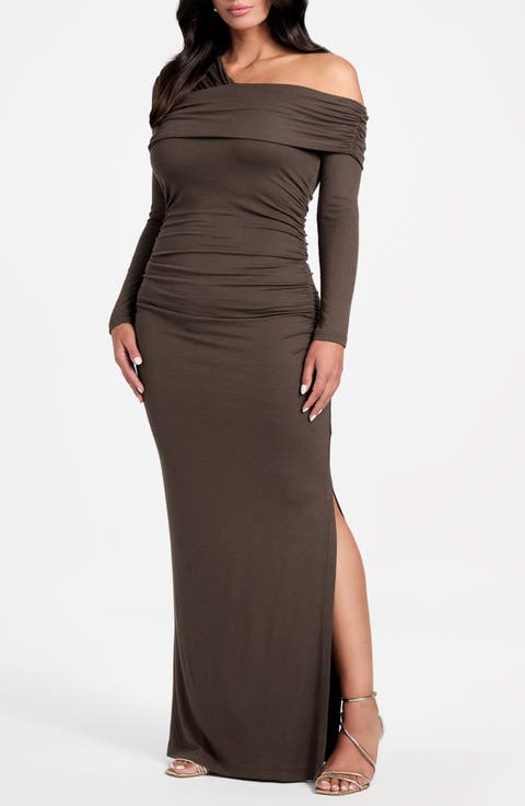 Astrid One-Shoulder Long Sleeve Maxi Dress