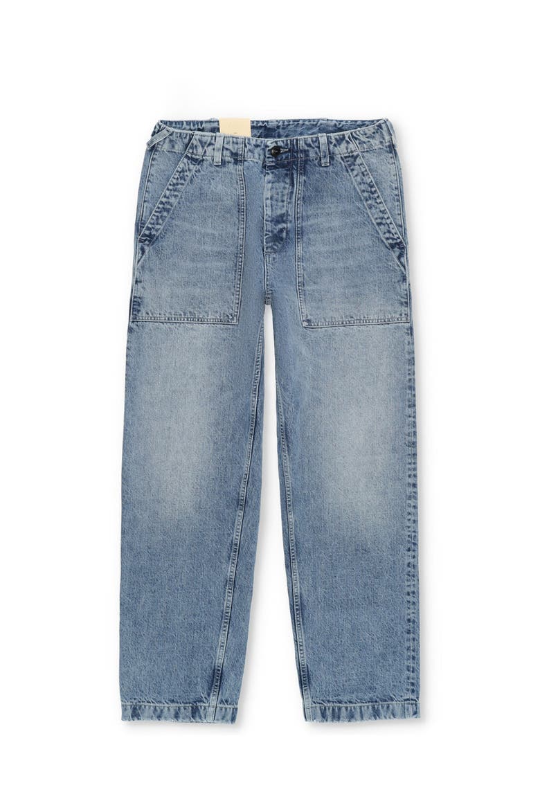 Vietnam Inspired Bleach Wash Denim Pants, Main, color, Blue