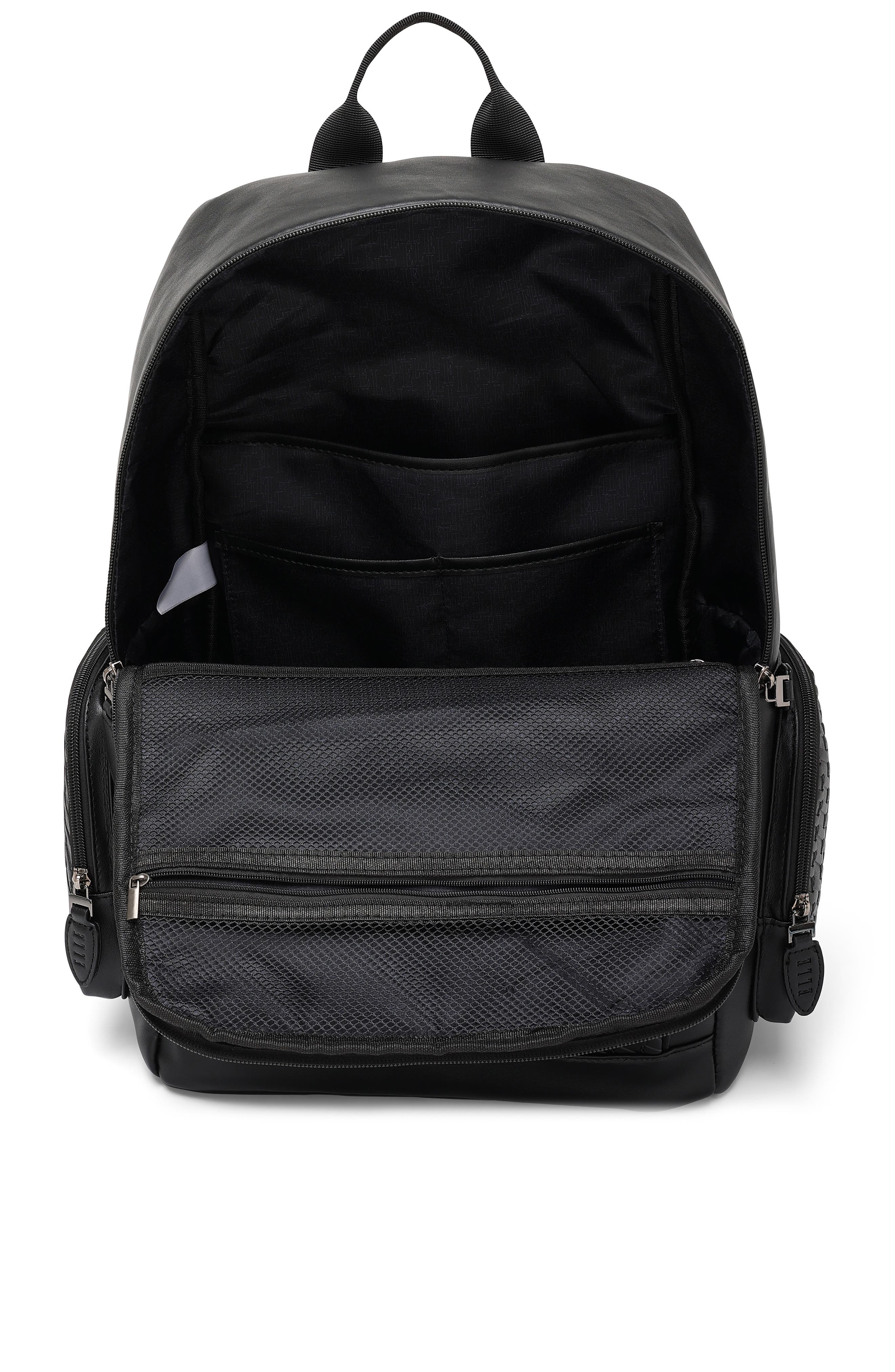 ELLE Leisure Luxe 27L Vegan Leather Backpack, Alternate, color, Black