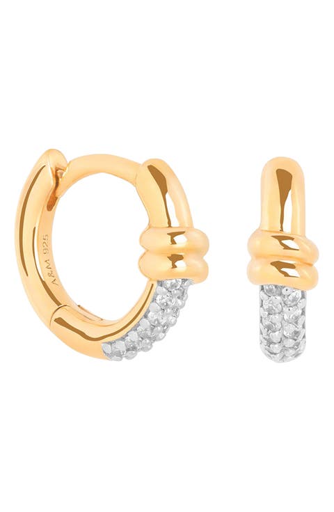 Pavé Twist Detail Huggie Hoop Earrings