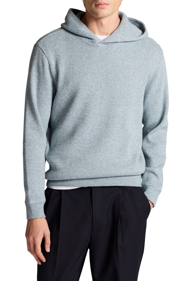 Brushed Waffle Texture Pullover Hoodie, Main, color, H MARIN