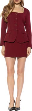 Alexia Admor Rami Square Neck Long Sleeve Minidress