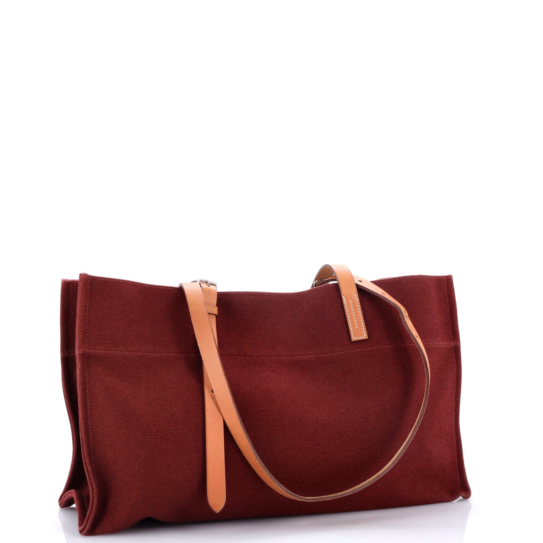 Etriviere Elan Shopping Tote Toile And Leather, Alternate, color, Red