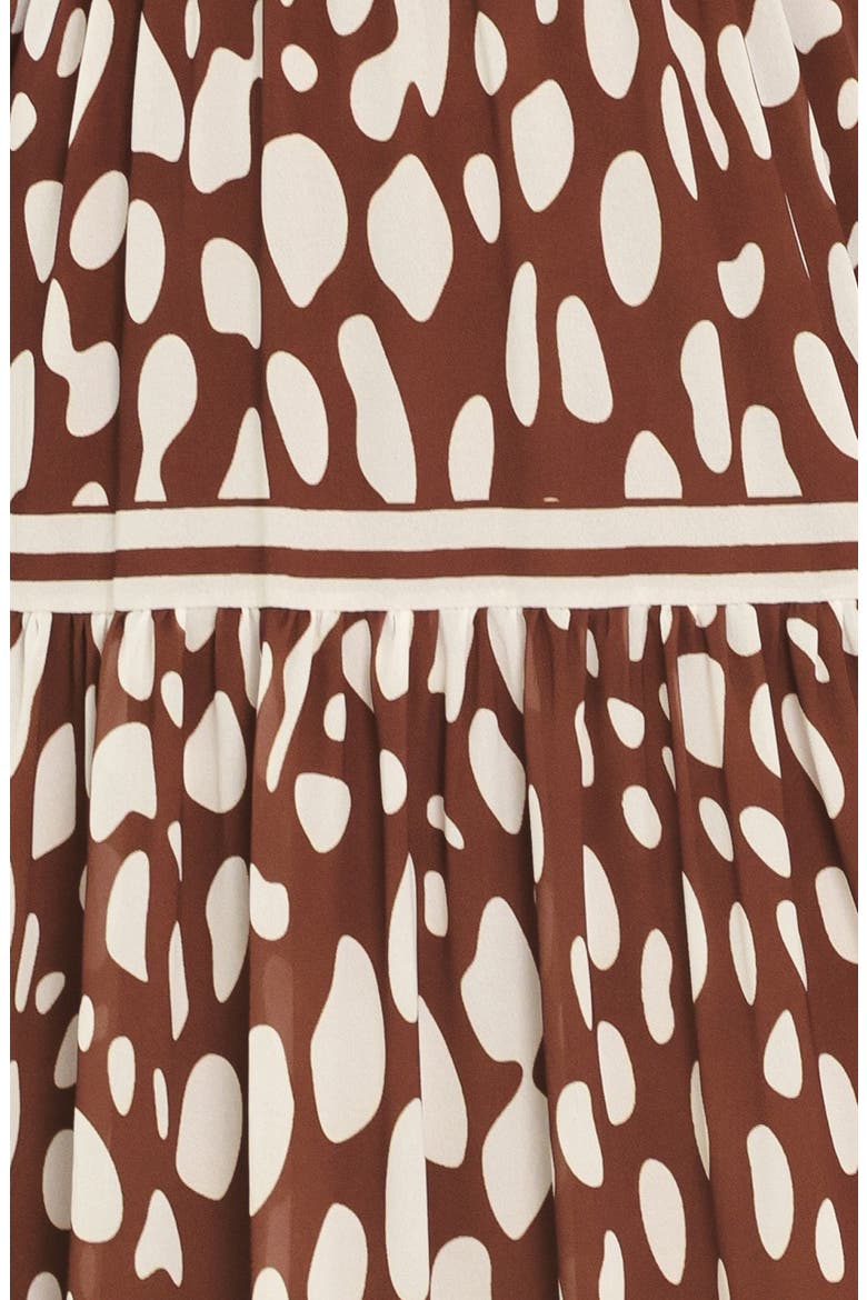 Print Tie Strap Sleeveless Maxi Dress, Alternate, color, BROWN