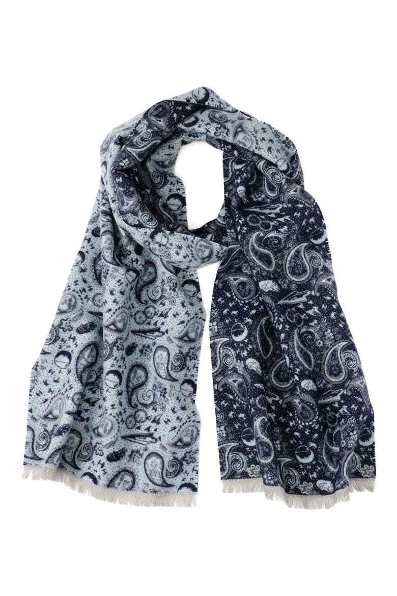 Star Wars™ Darth Vader Paisley Merino Wool Blend Scarf, Main, color, GRAY