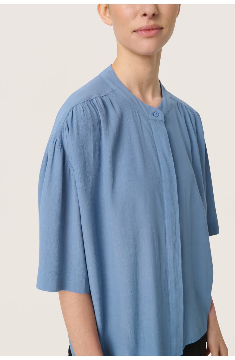 Soaked in Luxury Layna Half Sleeve Loose Fit Shirt, Alternate, color, Coronet Blue