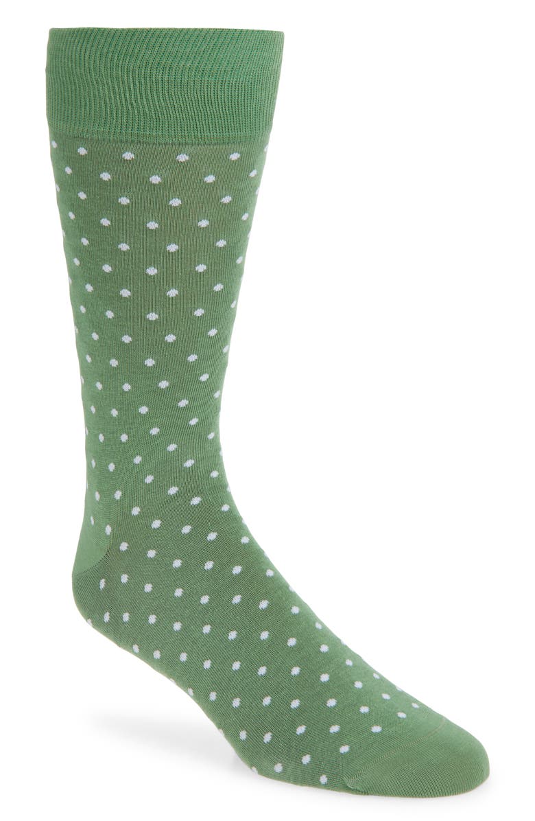 Paul Smith Jeremy Polka Dot Dress Socks, Main, color, Emerald