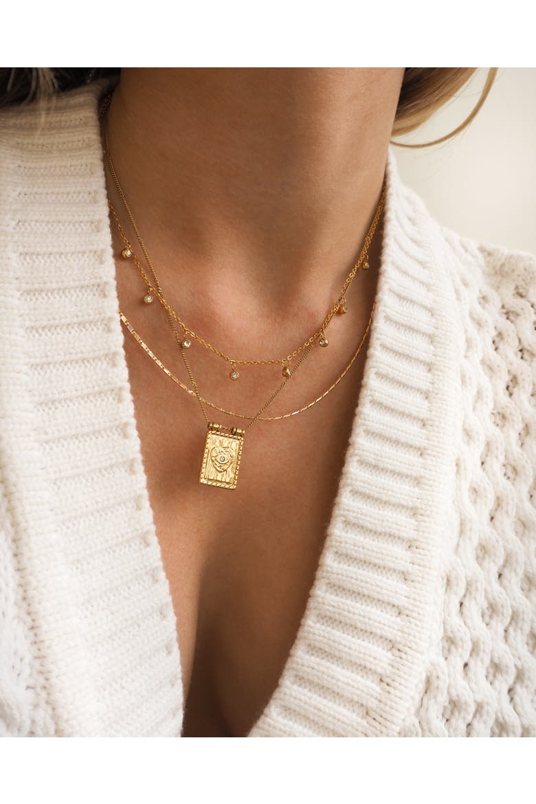 Diamond Rain Necklace, Alternate, color, Gold