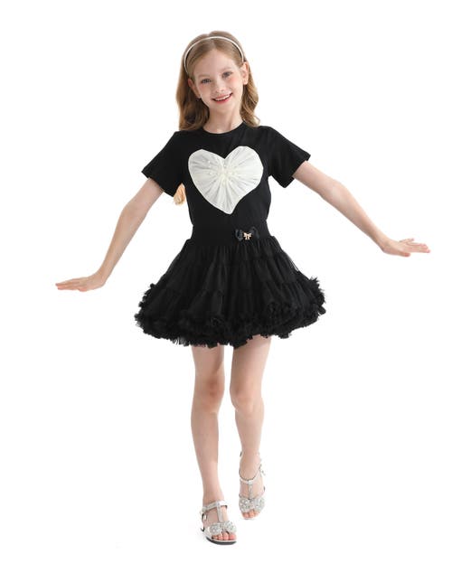 Mimi Tutu Heart-appliqué Cotton T-shirt In Black
