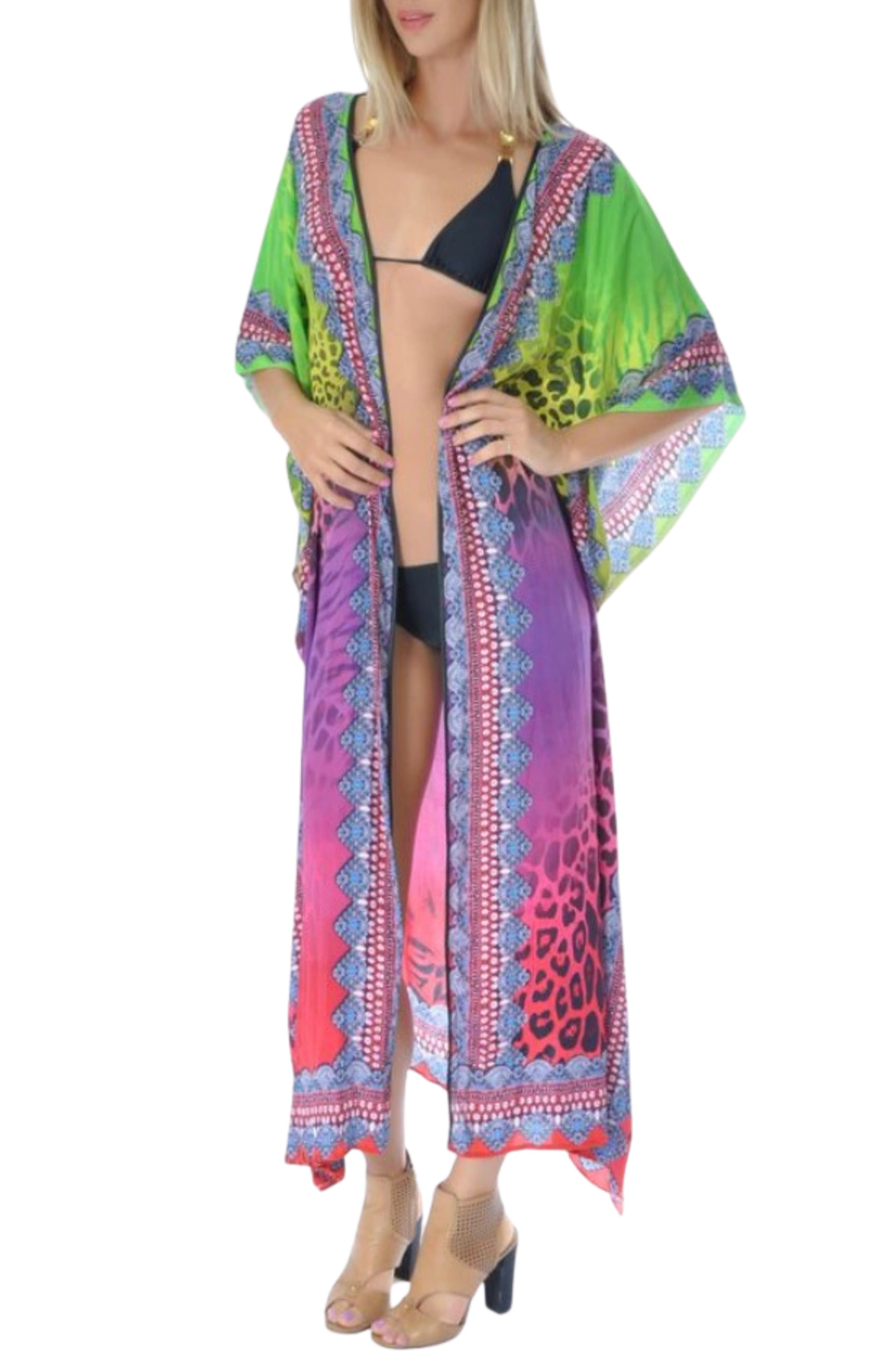 RANEES Ombré Mixed Print Longline Duster