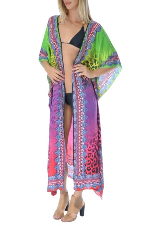 Ombré Mixed Print Longline Duster