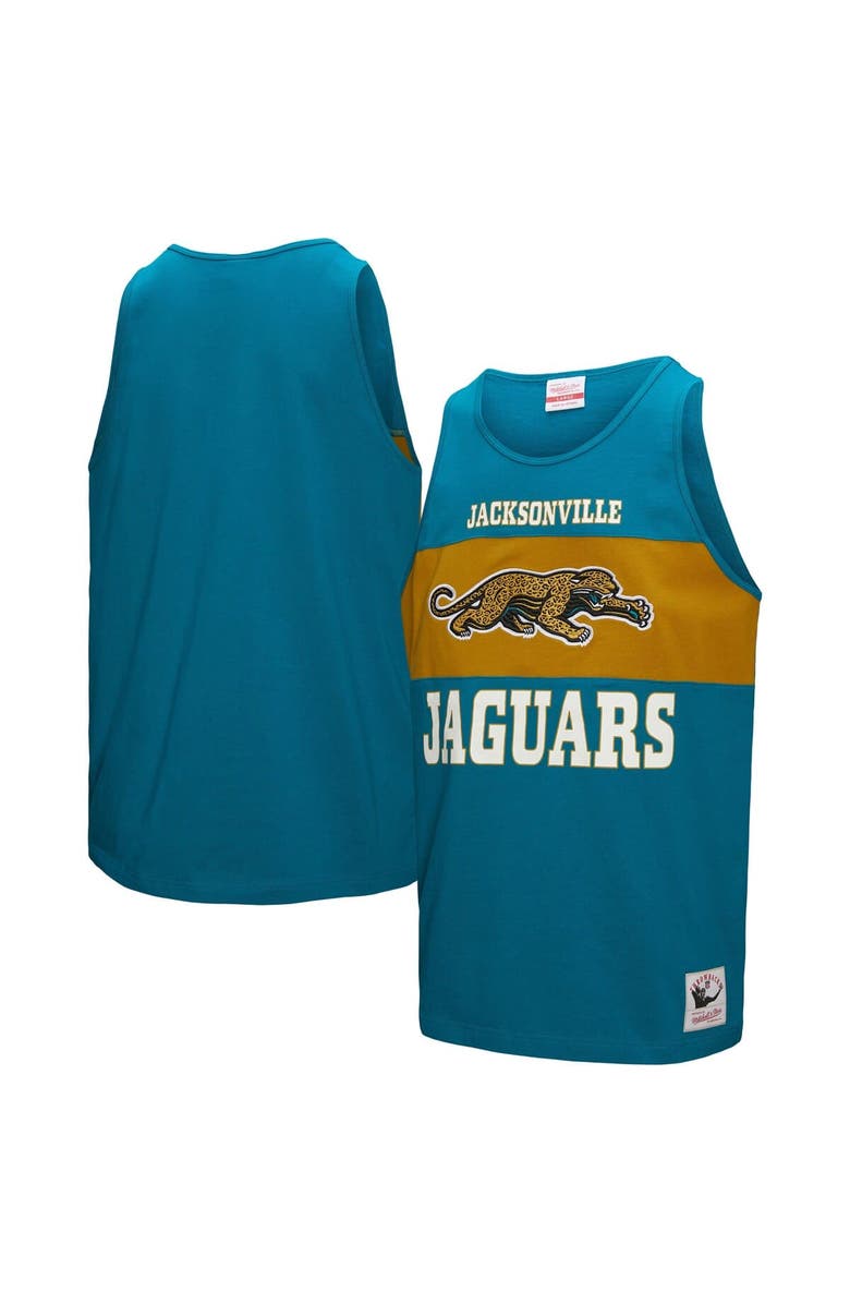 Mitchell & Ness Men's Mitchell & Ness Teal Jacksonville Jaguars Retro Colorblock Tank Top, Main, color, Teal