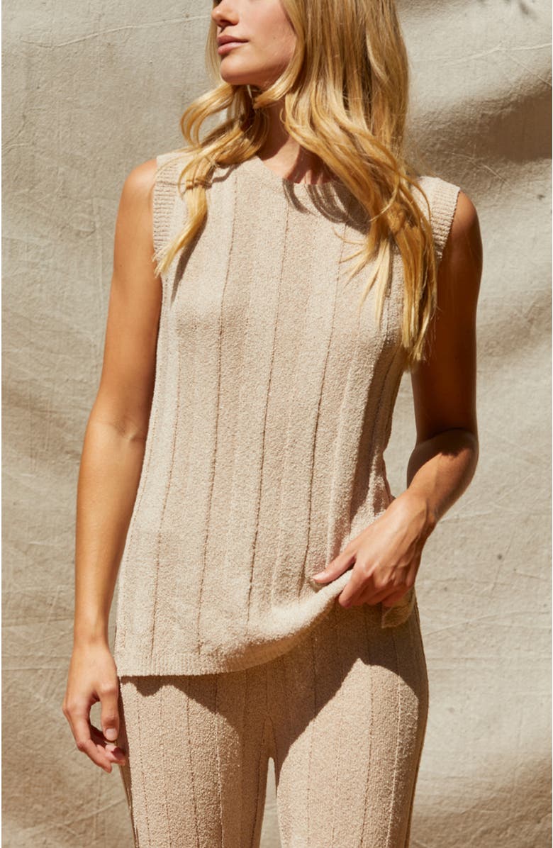 CRESCENT Ribbed Sweater Knit Two Piece Set, Alternate, color, Taupe