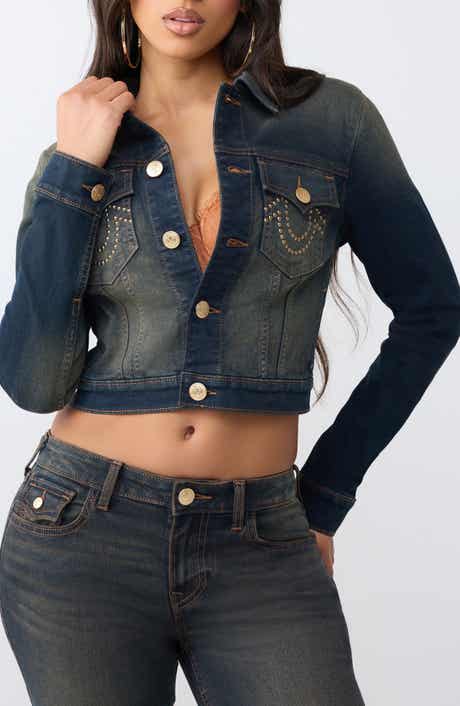 Studded Cropped Trucker Jacket