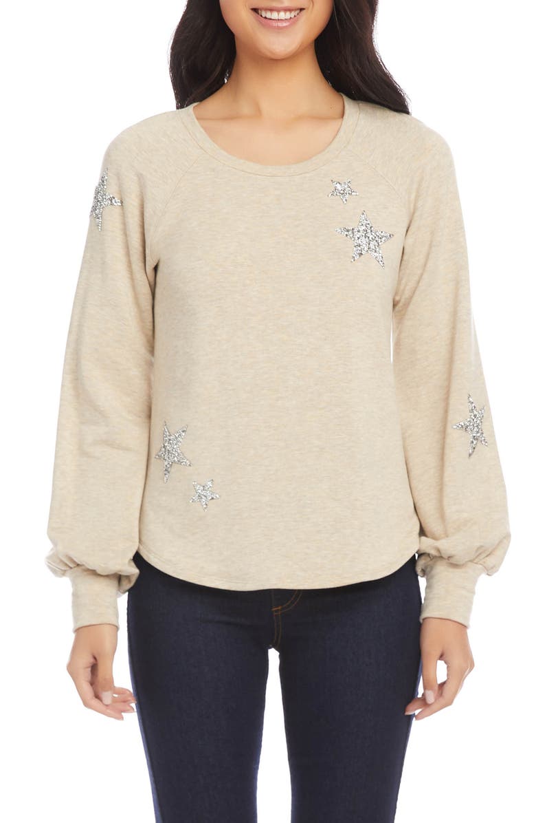 Karen Kane Embellished Fleece Top, Main, color,
