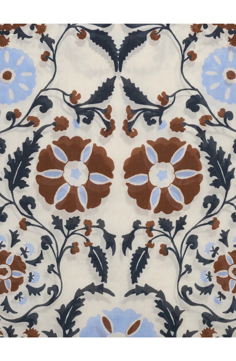 GERARD DAREL Silk Garden Bloom Square Scarf, Alternate, color, Brown