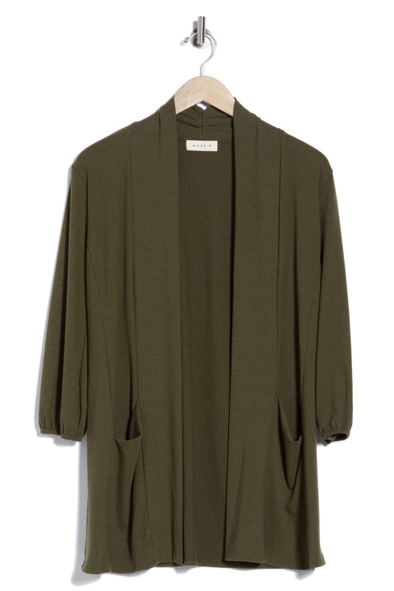 Rib Cardigan, Alternate, color, OLIVE