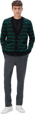 Missoni Cardigan In Pure Wool With Wave Stitch