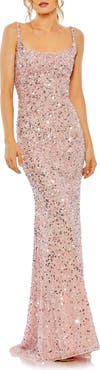 Mac Duggal Sequined Low Back Slip Gown