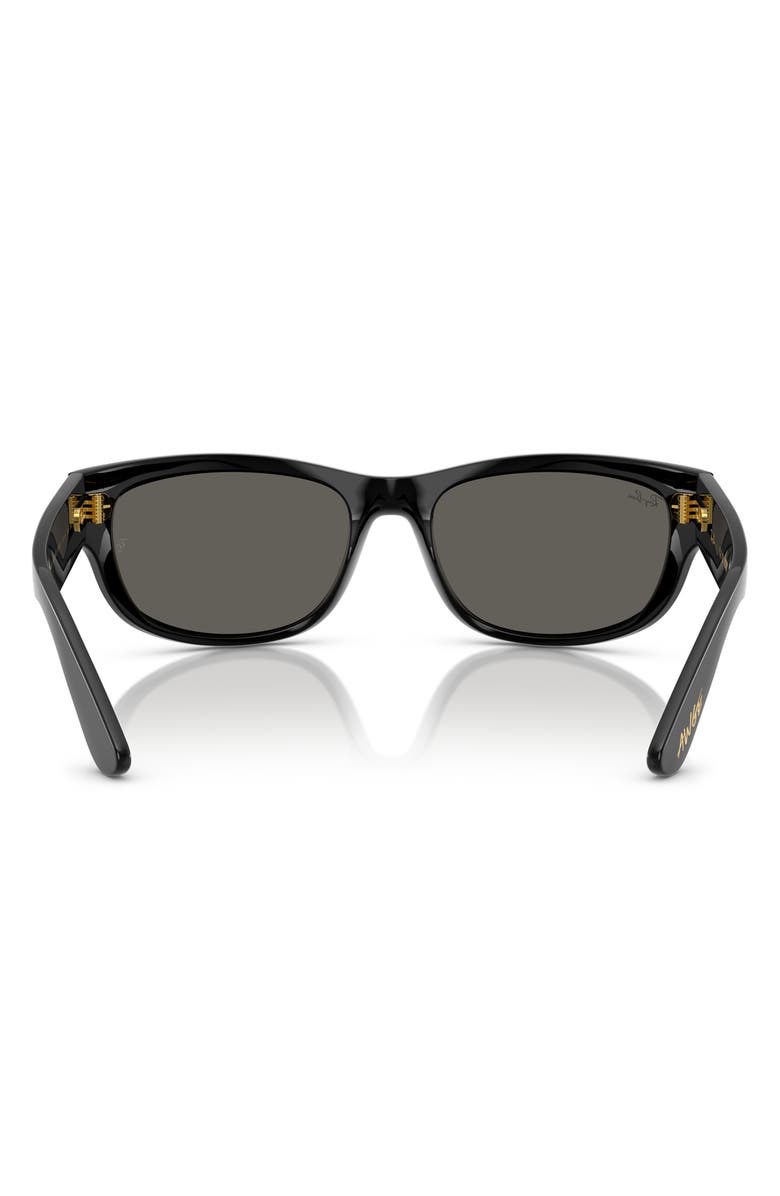 Ray-Ban x A$AP Rocky Blacked Out Mega Balorama 63mm Rectangle Sunglasses, Alternate, color, Black/ Dark Grey