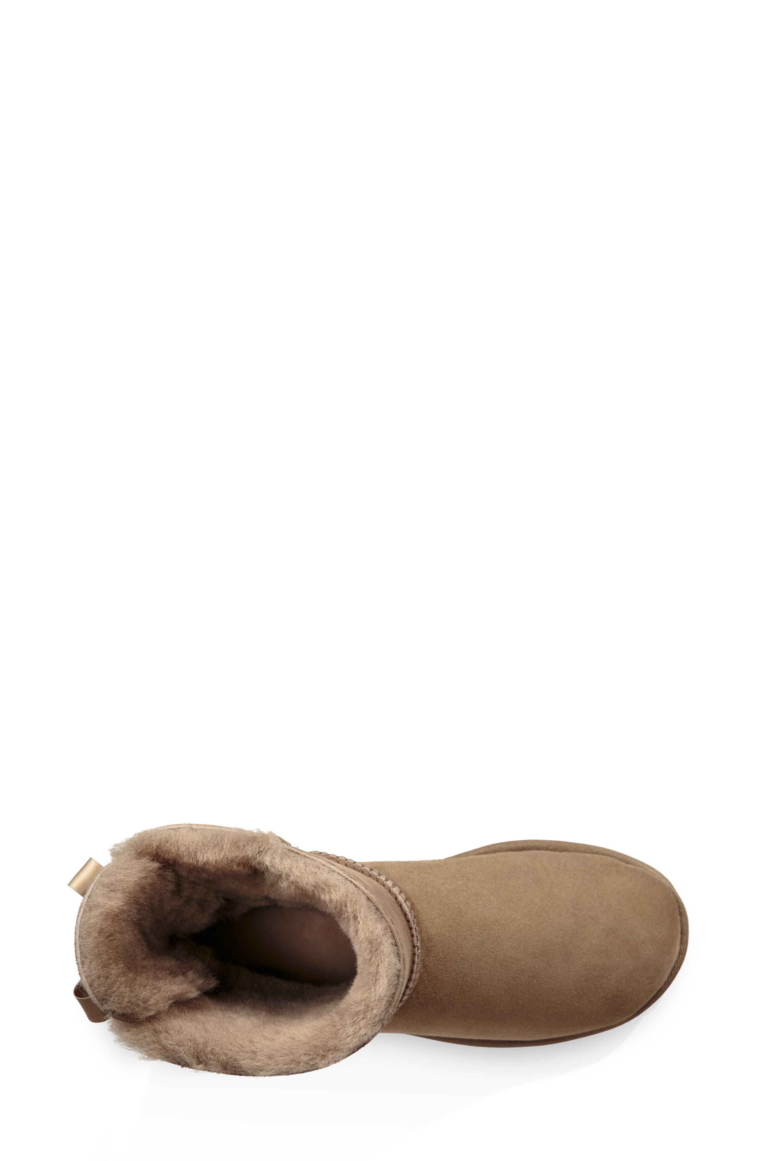 Mini Bailey Bow II Genuine Shearling Bootie, Alternate, color, ANTELOPE SUEDE