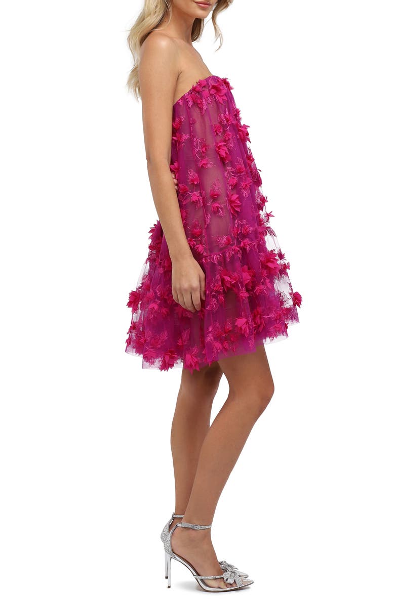 HELSI Bianca Floral Appliqué Strapless Dress, Alternate, color, 