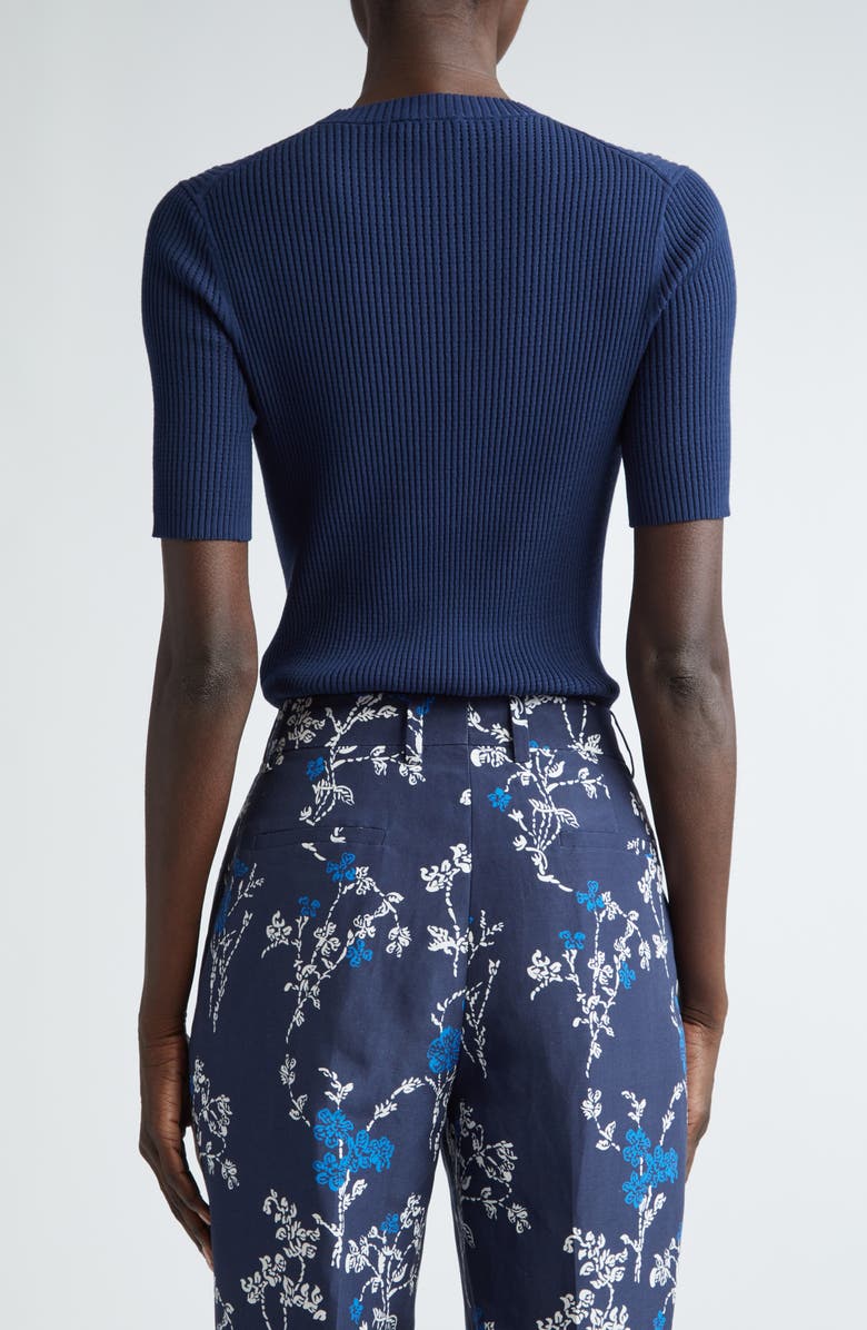 Lafayette 148 New York Short Sleeve Pointelle Rib Sweater, Alternate, color, 