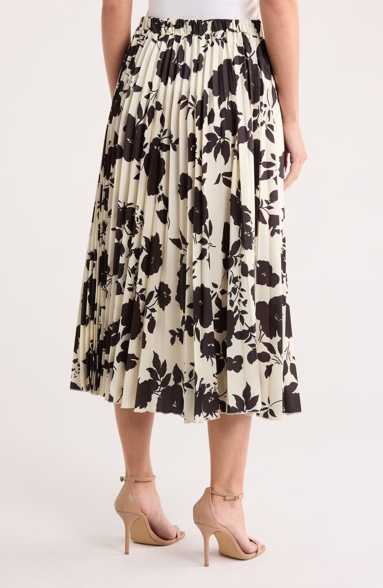 T Tahari Print Pleated Skirt, Alternate, color,